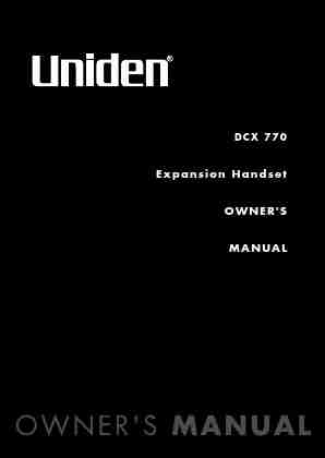 Uniden Cordless Telephone DCX 770-page_pdf